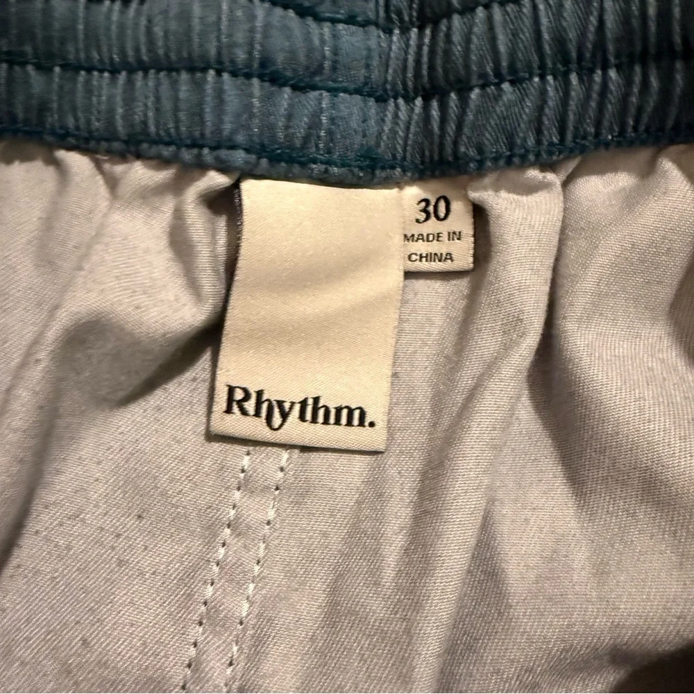 Rhythm Swim Trunks Elastic Waist Boardshorts Blue Size 30